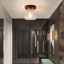 1 Light Modern Ceiling Light Metal Ceiling Mount Glass Shade Ceiling Light Fixture for Hallway
