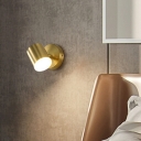 Gold Metal Backplate Wall Lamp Mid Century Acrylic Shade LED 1-Head Wall Sconce