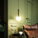 Postmodern Wall Hanging Light 6 Inchs Wide Single Light Ball Wall Lamp with Glass Shade