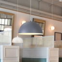 Bowl Drop Pendant Macaron 1-Light Metal Ceiling Suspension Lamp for Dining Room
