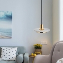 Round Macaron Shade Pendant Nordic Bedroom Iron 8 Inchs Wide Hanging Lamp in Warm Light