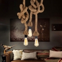 Industrial Ceiling Pendant with Bare Bulbs Metal Circle Ceiling Mount Muiti Light Pendant for Living Room
