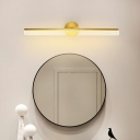 Modern Golden Wall Mounted Mirror Front Lamp LED Rectangle Vanity Lighting for Dressing Table in 3 Colors Light