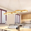 Ring Shape LED Chandelier Light Modern Wood Pendant Lighting for Dinning Room
