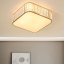 Colonial Style Metal Frame Flushmount Light Crystal Shade 5-Bulb Ceiling Light