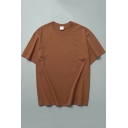 Street Style T-Shirt Solid Color Crew Neck Short-sleeved Loose Fit T-Shirt for Men