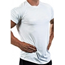Original Tee Top Solid Short-sleeved Round Collar Slimming Suitable T-Shirt for Guys