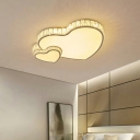 LED Crystal Heart Lighting Round Modern White Flush Mount Ceiling Light for Room