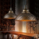 Single-Bulb Bronze/Black Hanging Light Fixture Metal Pendant Light for Restaurant
