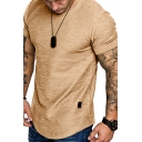 Cool Mens T-Shirt Pure Color Short Sleeves Crew Neck Slim Fit T-Shirt