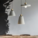 Modern Style Geometric Grey Ceiling Light Cement Single Head Restaurant Hanging Pendant Light