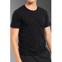Creative T-Shirt Plain Short Sleeve Crew Collar Relaxed Tee Top for Boys