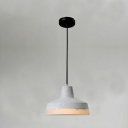 Geometric Shape Open Kitchen Ceiling Pendant Cement 1 Light Modern Suspended Lighting Fixture in Grey