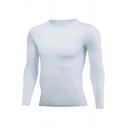Fashion Men's T-shirt Pure Color Long-sleeved Round Neck Slim Fit Tee Shirt