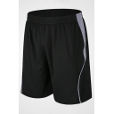 Leisure Shorts Side Color Block Elastic Waist Loose Fit Shorts for Men