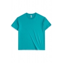 Simple T-Shirt Pure Color Short Sleeve Round Neck Relaxed Fit T-Shirt for Men