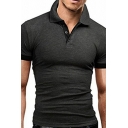 Freestyle Polo Shirt Contrast Edges Button Detailed Lapel Collar Short Sleeves Slim Fitted Polo Shirt for Men