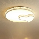 Modern Style Flush Mount Ceiling Light for Bedrooom Crystal LED Lighting in White
