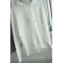 Dashing Hoodie Solid Color Drawstring Designed Regular Fit Long-sleeved Relaxed Hoodie for Men