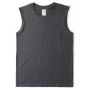 Fancy Tank Top Solid Round Neck Sleeveless Loose Fitted Tank Top for Boys