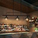 Matte Black Flared Island Light Fixture Industrial Iron Restaurant 3 Lights 10 Inchs Height Hanging Lamp