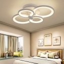 4/6/8 Lights Contemporary Circle Acrylic Shade Ceiling Light Fixture for Living Room