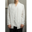 Novelty Men's Jacket Plain False Two Pieces Relaxed Fit Long Sleeves Jacket