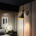 Single Light Postmodern Wall Light Sconce Indoor 13 Inchs Wide Black Luxury Decoration Wall Mount Light with Metal Shade