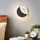 Moon Shape Arcylic Wall Lamp 8 Inchs Height White Wall Sconce Lighting for Living Room