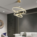 All Copper Living Room Chandelier Round Multi Layer Chandelier Pendant Light
