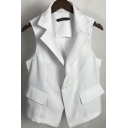 Urban Mens Blazer Vest Solid Color Single Breasted Notched Color Regular Fit Blazer Vest