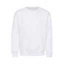Urban Mens Sweatshirt Pure Color Long-sleeved Fashion Pullover Ribbed Trim Crew Neck Sweatshirt