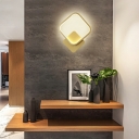 Modern Minimalism Style Square Rounded Corners Shape Aluminum Alloy Wall Sconce for Bedroom