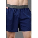 Guys Basic Shorts Plain Elastic Waist Side Pocket Mid Relaxed Shorts
