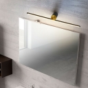 Minimalist Linear Metal Mirror Front Lamp Simplicity LED 1-Light Wall Lamp