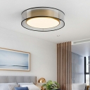 Brass Contemporary Modern Ceiling Light 3 Colors Light LED Light Round Acrylic Shade Ceiling Light Fixture for Living Room