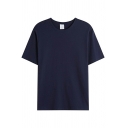 Basic T-Shirt Pure Color Round Neck Short Sleeve Regular Fitted T-Shirt for Men