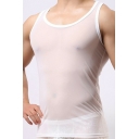Sporty Men Vest Top Plain Round Collar Sleeveless Slim Fitted Soft Vest Top