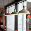 Multiple Macaron Color Nordic Living Room Pendant Metal Pot Lid Shade 1-Head Hanging Lamp
