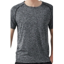 Chic Tee Shirt Space Dye Pattern Short Sleeves Crew Neck Slim Fitted Tee Top for Men