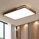 Ultra Thin Ceiling Lamp Simplicity Kids Room Dark Brown Acrylic Flush Mount Lighting in Natural