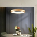 1-Tier Hoop Kitchen Dinette Pendant 19.5 Inchs Wide Acrylic Minimalist LED Hanging Chandelier in 3 Colors Light