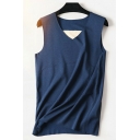 Basic Men's Tank Top Solid Color V-Neck Sleeveless Slim Fitted Tank Top