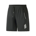 Mens Simple Shorts Pure Color Drawstring Elastic Waist Pocket Detail Straight Fitted Sport Shorts
