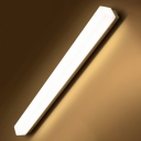 Rectangle Acrylic Minimalist Mirror Front Lamp Simplicity White Metal LED 1-Light Wall Lamp