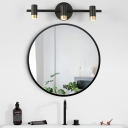 Black Simplicity Mirror Front Lamp Industrial Metal Cylinder Shade 4-Head Wall Lamp