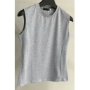 Fashionable Mens Tank Solid Round Neck Sleeveless Relaxed Fit Tank