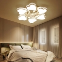 Modern Minimalist LED K9 Crystal Ceiling Lamp Acrylic Lampshade Living Room Flush Mount Lighting