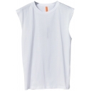 Sporty Tank Top Pure Color Sleeveless Round Neck Loose Fit Tank For Men