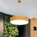 Wooden Drum Ceiling Lamp Novelty Modern 3 Inchs Height LED Acrylic Suspension Pendant Light